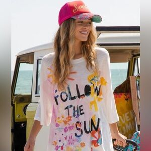 Natural Life Tee One Size NWT Summer Shirt Cover Up Oversized 100% Cotton